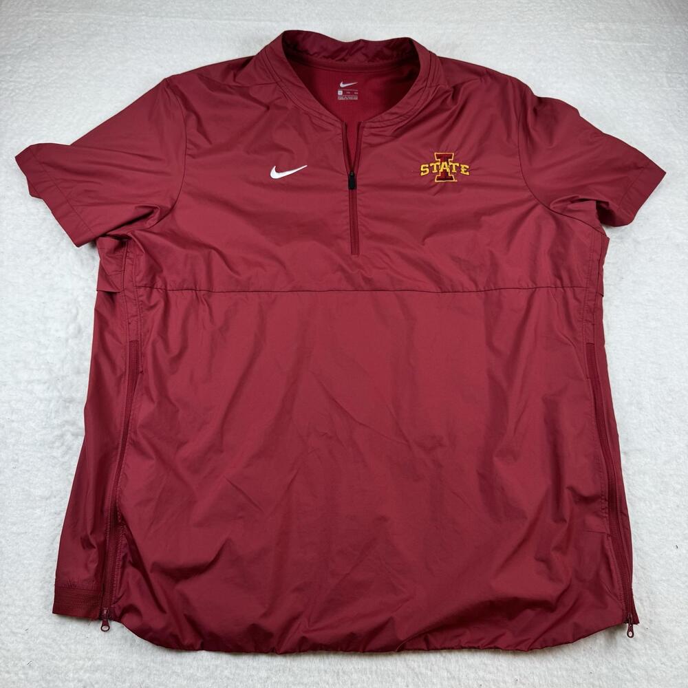Iowa State Cyclones Jacket Mens 2XL Red NCAA Football Nike Pullover 1/4 Zip